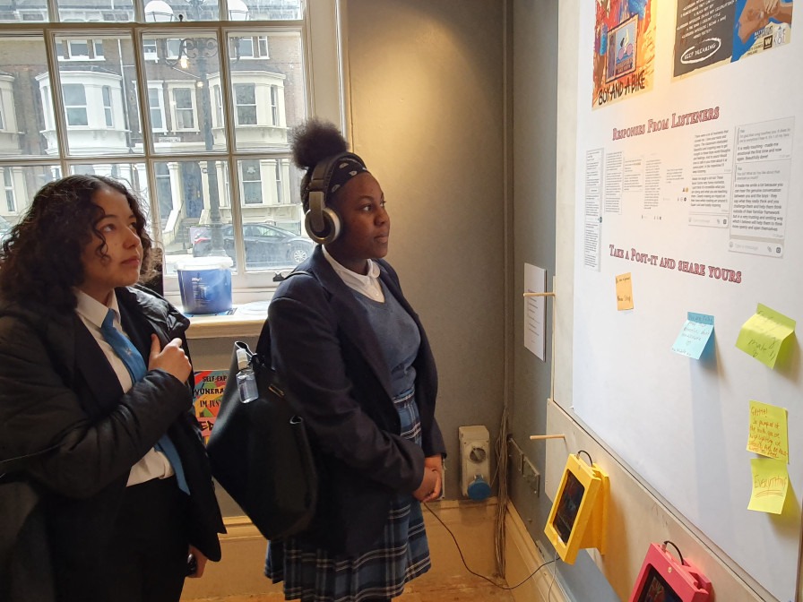 Working with Croydon school we took students to Art Gallery as part of their Bronze Arts Award. The gallery was about perception of young black boys and explored their lives through poetry, writing and focused around their smile.
