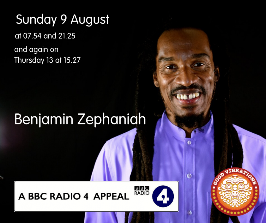 Benjamin Zephaniah presents Good Vibrations' charity appeal on BBC Radio 4