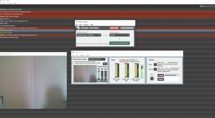 Screenshot of Sound Control software in action