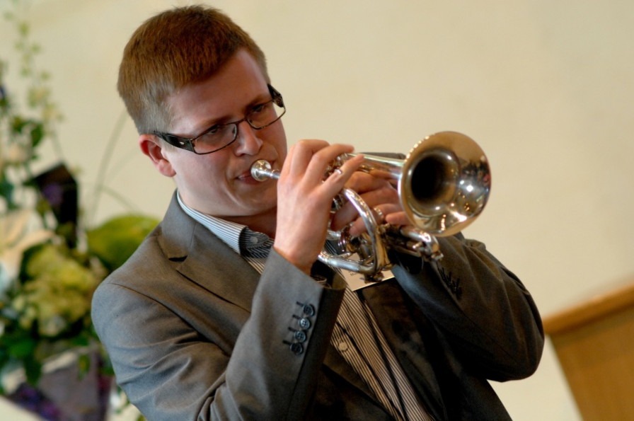 Sean Chandler (musician) playing the trumpet