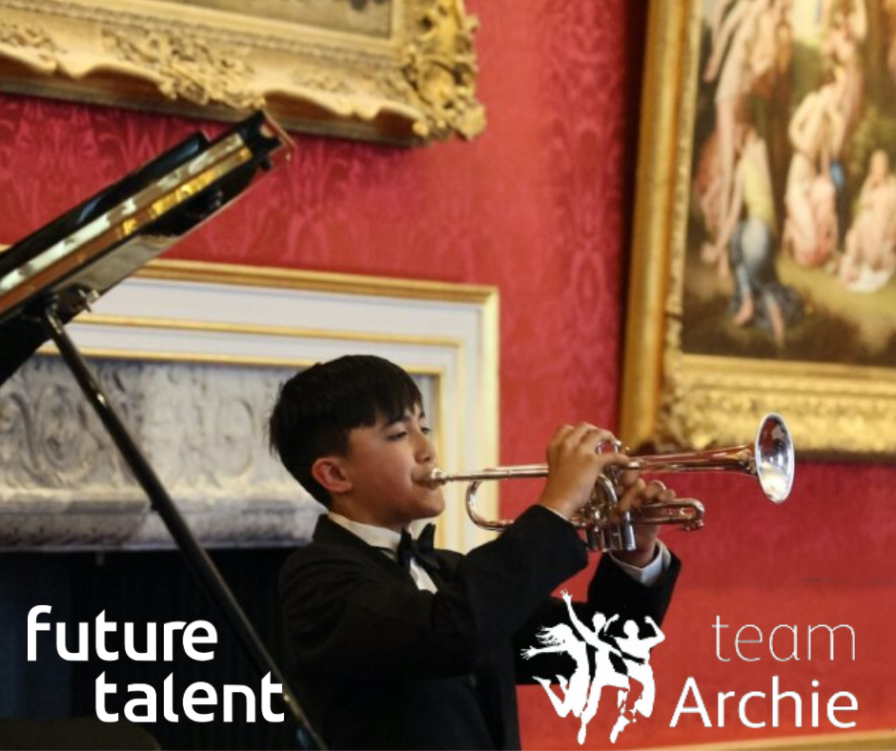 Young musician playing the trumpet at St James's Palace