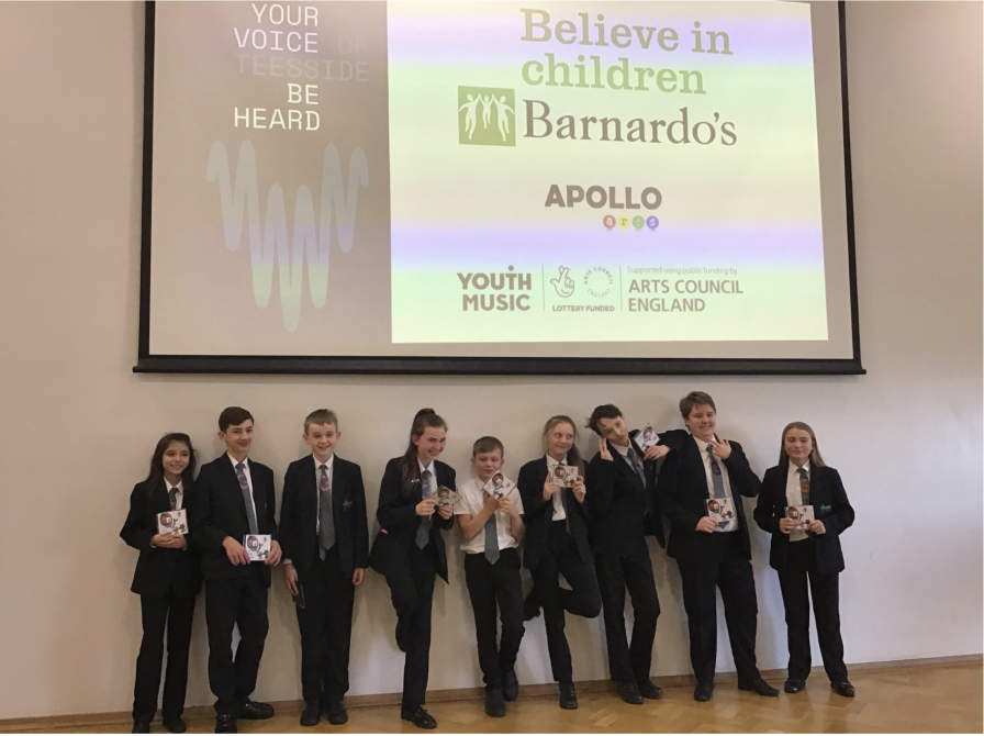 A group of nine young people aged between 12 & 14 years old revealed a song they had written at the showcase event along with the digital story & music video.
