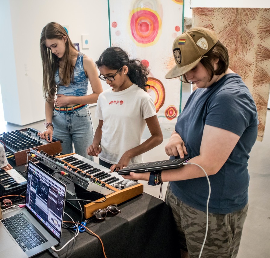 Young people using technology to make music