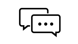 Icon showing two overlapping text bubbles, one with three dots indicating thinking/typing
