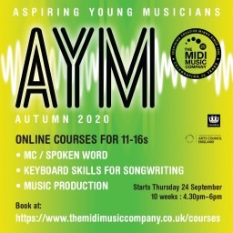 New! AYM creative online courses for 11-16s this autumn
