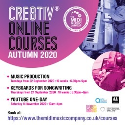 New! Cre8tiv® online courses for over 16s & adults this autumn