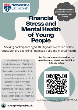 Seeking Participants for a Study about Financial Stress and Mental Health in Young Adults