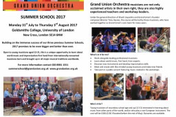 Grand Union Youth Orchestra Summer School 2017