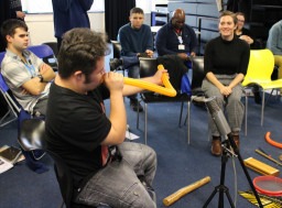 Synthesize Me! Learning disabled musicians deliver a workshop to peers at St Johns SEN college, Brighton   