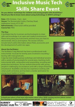Inclusive Music Tech Skills Share Event Wednesday 29th October 2014