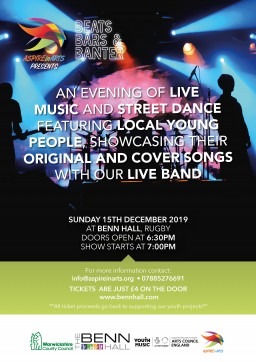 Young People's music and street dance showcase in Rugby Warwickshire